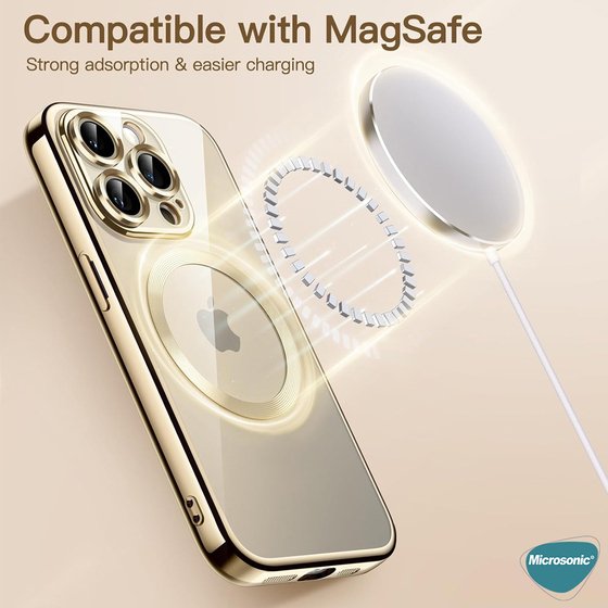 Microsonic Samsung Galaxy S23 FE Kılıf MagSafe Luxury Electroplate Koyu Yeşil