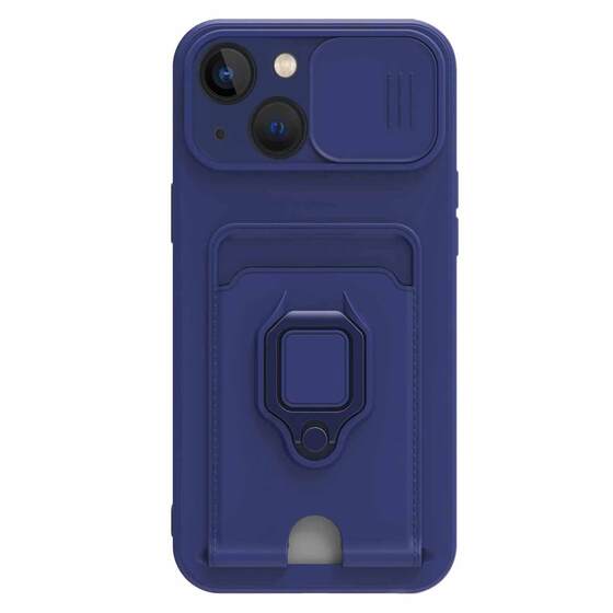 Microsonic Apple iPhone 15 Plus Kılıf Multifunction Silicone Lacivert