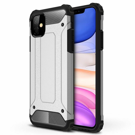 Microsonic Apple iPhone 11 (6.1'') Kılıf Rugged Armor Gümüş