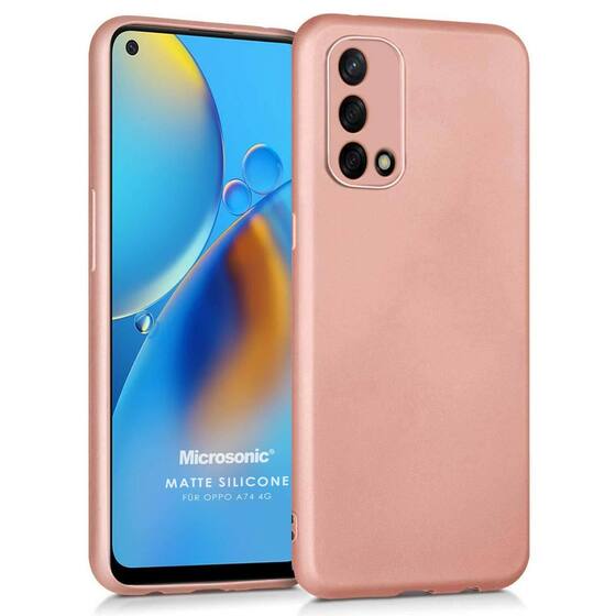 Microsonic Matte Silicone Oppo A74 4G Kılıf Rose Gold