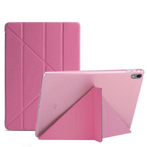 Microsonic Apple iPad Pro 12.9'' 2018 (A1876-A2014-A1895-A1983) Folding Origami Design Kılıf Pembe