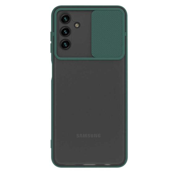 Microsonic Samsung Galaxy A04S Kılıf Slide Camera Lens Protection Koyu Yeşil