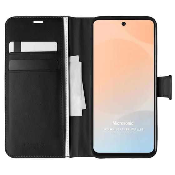 Microsonic Infinix Hot 50 4G Kılıf Delux Leather Wallet Siyah