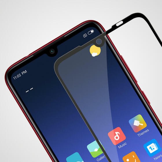 Microsonic Xiaomi Redmi Note 7 Pro Tam Kaplayan Temperli Cam Ekran koruyucu Siyah