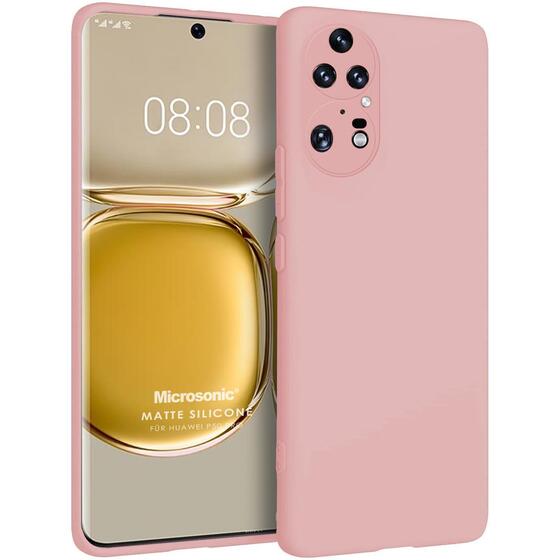 Microsonic Matte Silicone Huawei P50 Pro Kılıf Rose Gold