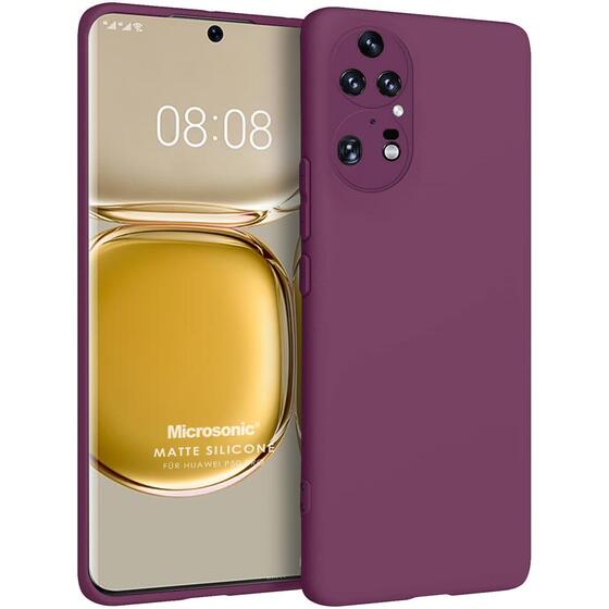 Microsonic Matte Silicone Huawei P50 Pro Kılıf Mor