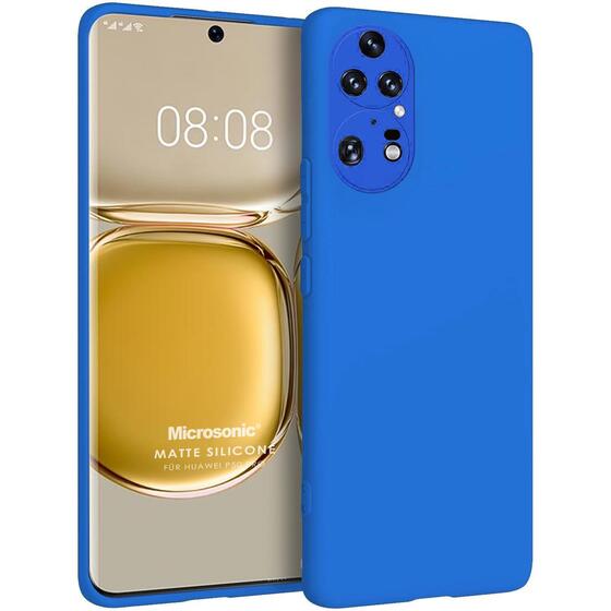 Microsonic Matte Silicone Huawei P50 Pro Kılıf Mavi