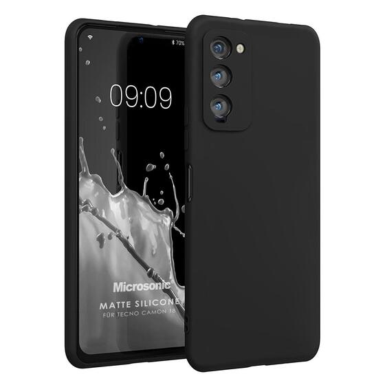 Microsonic Matte Silicone TECNO Camon 18P Kılıf Siyah