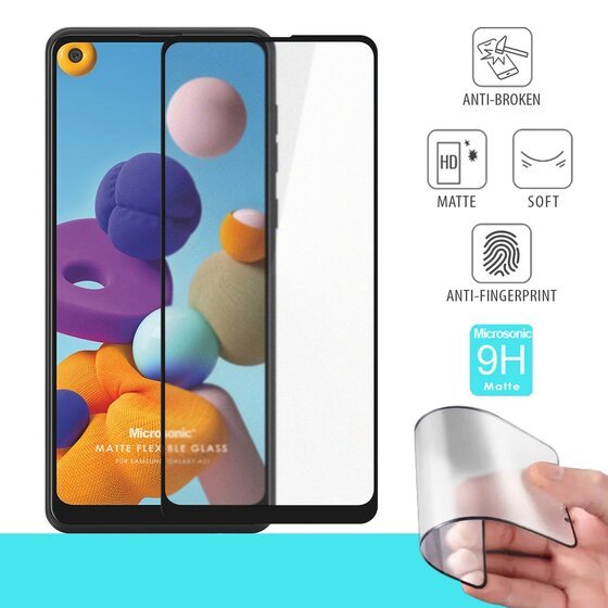 Microsonic Samsung Galaxy A21 Seramik Matte Flexible Ekran Koruyucu Siyah