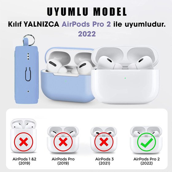 Microsonic AirPods Pro 2.Nesil Kılıf Askılı Mat Silikon Açık Yeşil