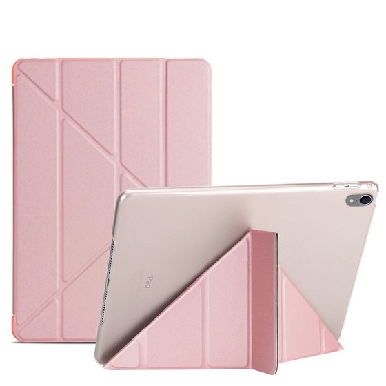 Microsonic Apple iPad Pro 11'' 2018 (A1980-A2013-A1934-A1979) Folding Origami Design Kılıf Rose Gold