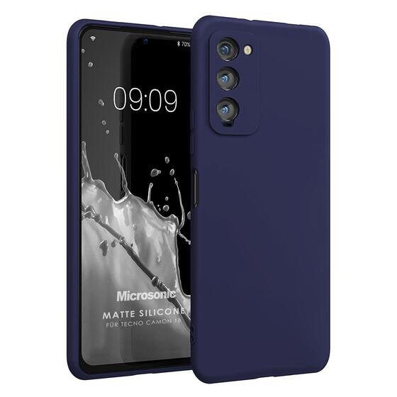 Microsonic Matte Silicone TECNO Camon 18P Kılıf Lacivert