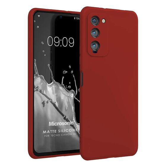 Microsonic Matte Silicone TECNO Camon 18P Kılıf Kırmızı