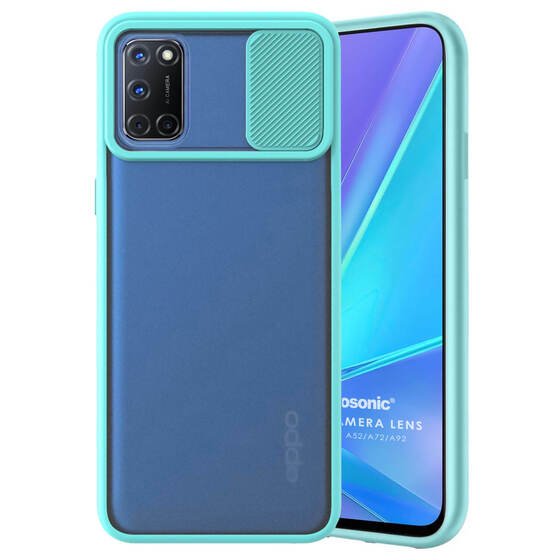 Microsonic Oppo A92 Kılıf Slide Camera Lens Protection Turkuaz