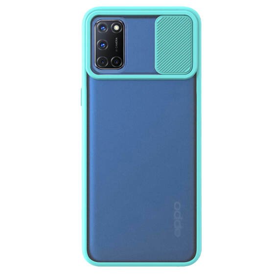 Microsonic Oppo A92 Kılıf Slide Camera Lens Protection Turkuaz