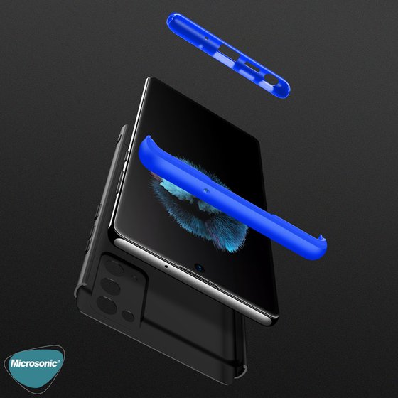 Microsonic Samsung Galaxy Note 20 Kılıf Double Dip 360 Protective Siyah Kırmızı