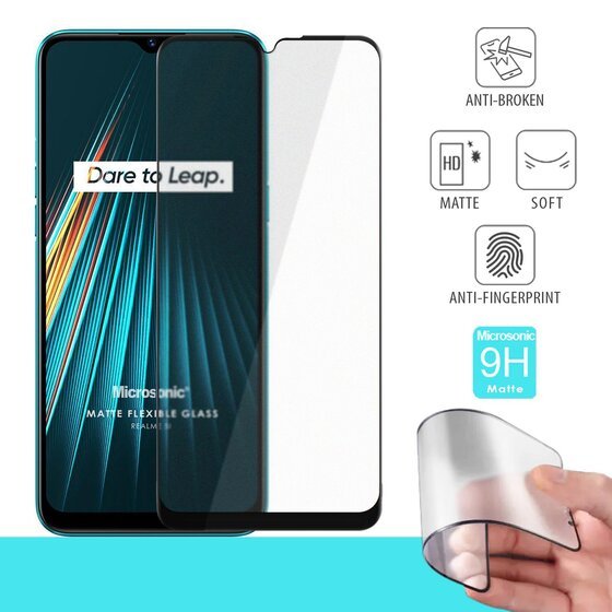 Microsonic Realme 5i Seramik Matte Flexible Ekran Koruyucu Siyah