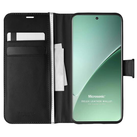 Microsonic Xiaomi 15 Pro Kılıf Delux Leather Wallet Siyah