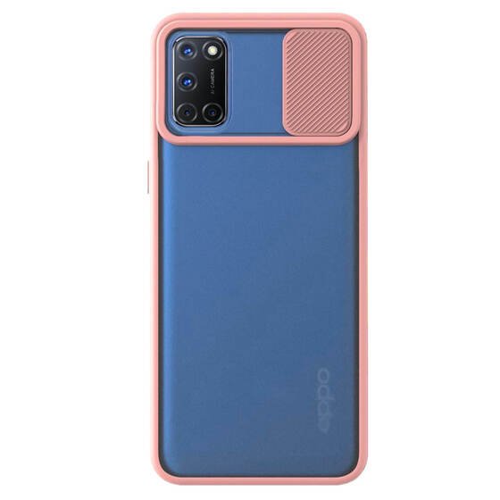 Microsonic Oppo A92 Kılıf Slide Camera Lens Protection Rose Gold