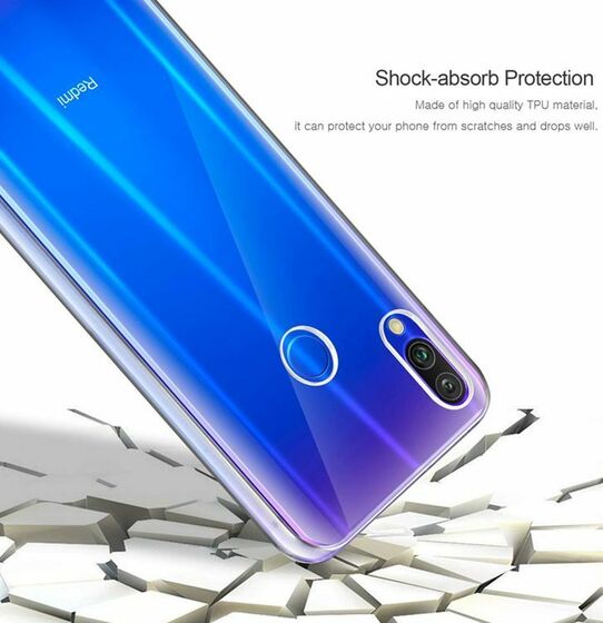 Microsonic Xiaomi Redmi Note 7 Pro Kılıf 6 tarafı tam full koruma 360 Clear Soft Şeffaf