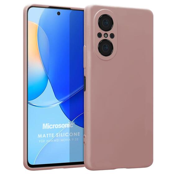 Microsonic Matte Silicone Huawei Nova 9 SE Kılıf Rose Gold