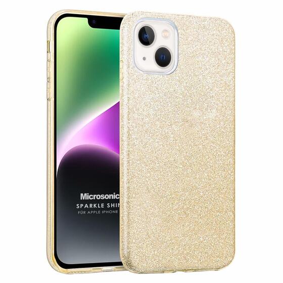 Microsonic Apple iPhone 14 Plus Kılıf Sparkle Shiny Gold