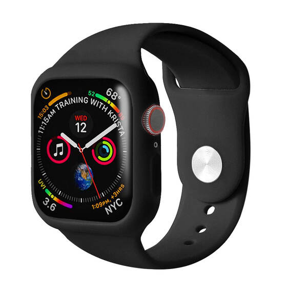 Microsonic Apple Watch Series 6 40mm Kordon 360 Coverage Silicone Siyah