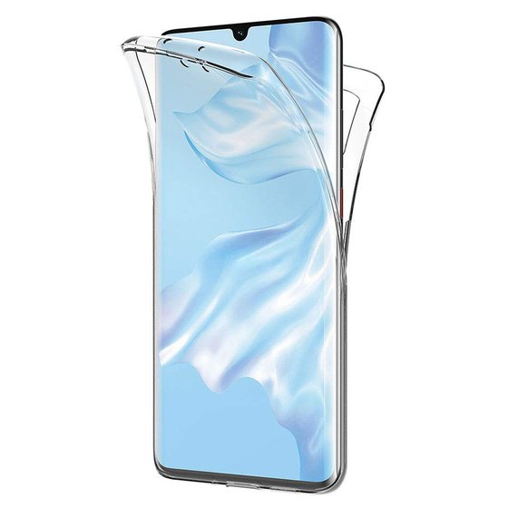 Microsonic Huawei P30 Pro Kılıf 6 tarafı tam full koruma 360 Clear Soft Şeffaf