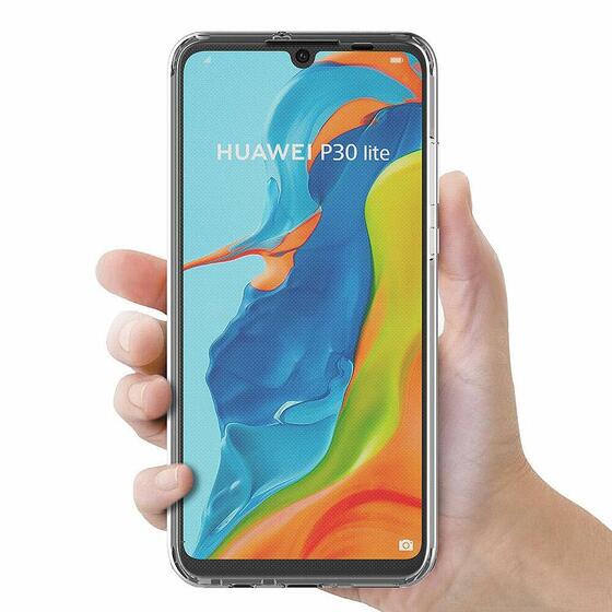 Microsonic Huawei P30 Lite Kılıf 6 tarafı tam full koruma 360 Clear Soft Şeffaf