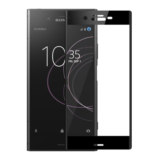 Microsonic Sony Xperia XZ1 Tam Kaplayan Temperli Cam Ekran koruyucu Kırılmaz Film Siyah