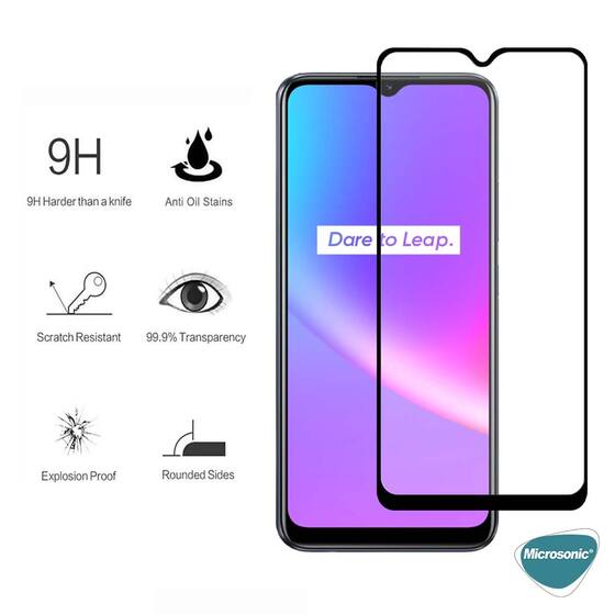 Microsonic Xiaomi Redmi 10 5G Tam Kaplayan Temperli Cam Ekran Koruyucu Siyah