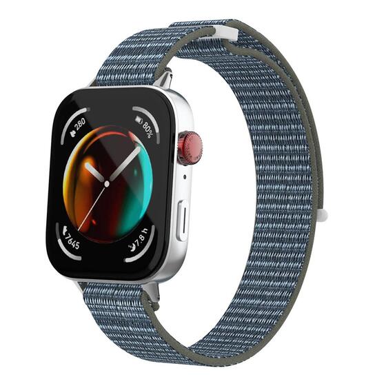 Microsonic Huawei Watch Fit 4 Pro Hasırlı Kordon Woven Sport Loop Koyu Gri