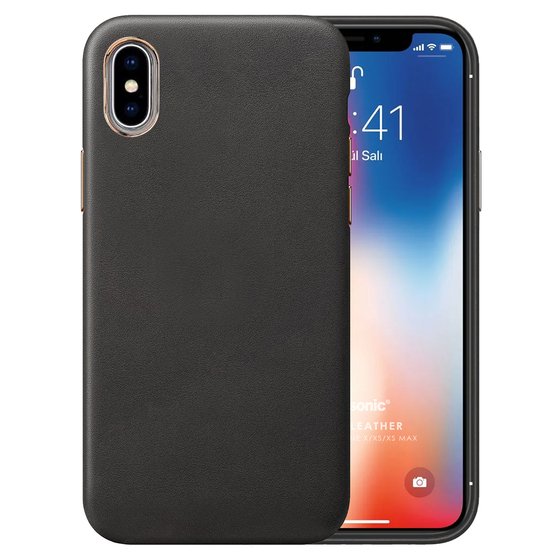 Microsonic Apple iPhone XS Max Kılıf Luxury Leather Siyah