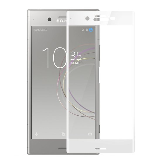 Microsonic Sony Xperia XZ1 Tam Kaplayan Temperli Cam Ekran koruyucu Kırılmaz Film Beyaz