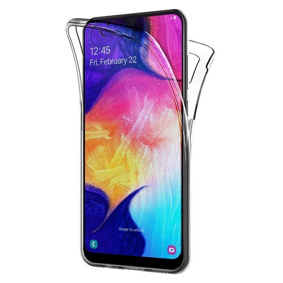 Microsonic Samsung Galaxy A50 Kılıf 6 tarafı tam full koruma 360 Clear Soft Şeffaf