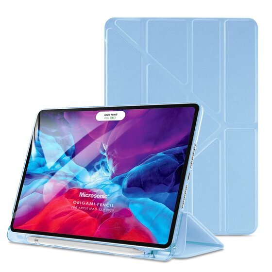 Microsonic Apple iPad Pro 12.9'' 2021 5. Nesil Kılıf (A2378-A2461-A2379-A2462) Origami Pencil Mavi