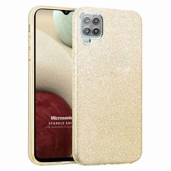 Microsonic Samsung Galaxy A12 Kılıf Sparkle Shiny Gold