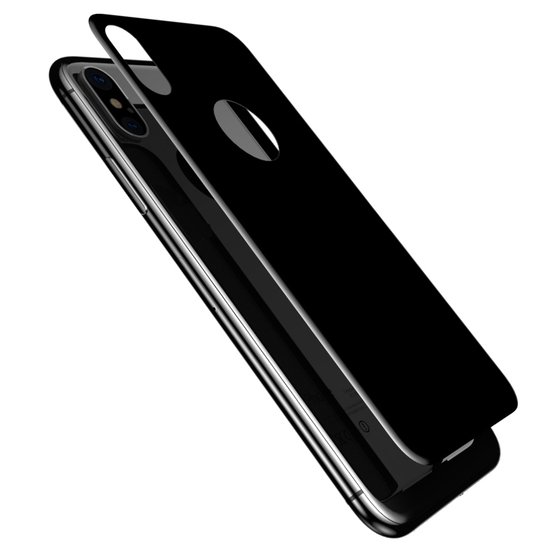 Microsonic Apple iPhone XS Max Arka Tam Kaplayan Temperli Cam Koruyucu Siyah