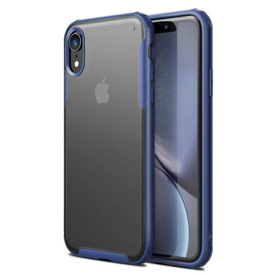 Microsonic Apple iPhone XR Kılıf Frosted Frame Lacivert