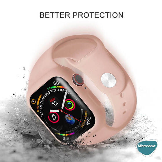 Microsonic Apple Watch Series 5 40mm Kordon 360 Coverage Silicone Kırmızı