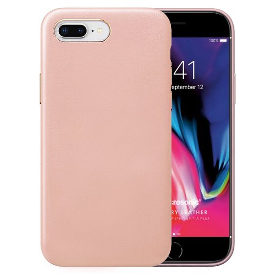 Microsonic Apple iPhone 7 Plus Kılıf Luxury Leather Rose Gold