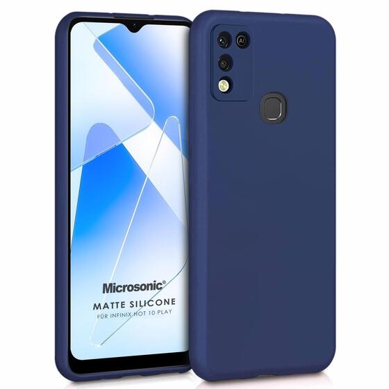 Microsonic Matte Silicone Infinix Hot 10 Play Kılıf Lacivert