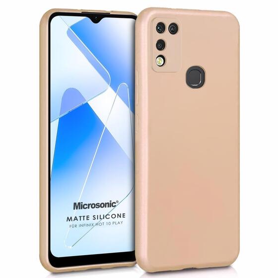 Microsonic Matte Silicone Infinix Hot 10 Play Kılıf Gold