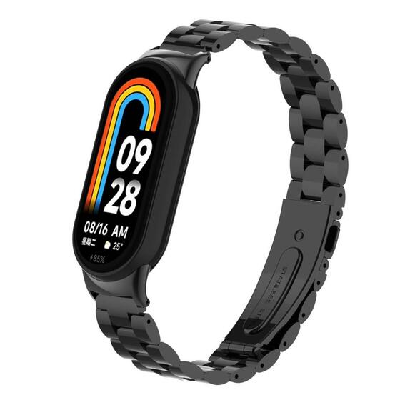 Microsonic Xiaomi Mi Band 8 Metal Stainless Steel Kordon Siyah