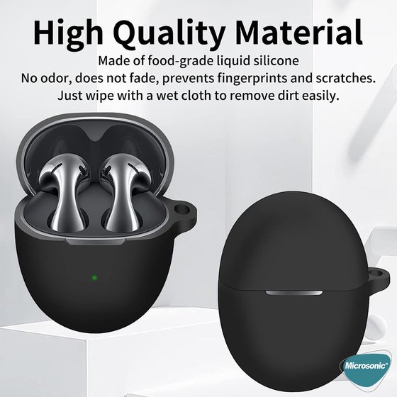 Microsonic Huawei FreeBuds 6 Mat Silikon Kılıf Siyah