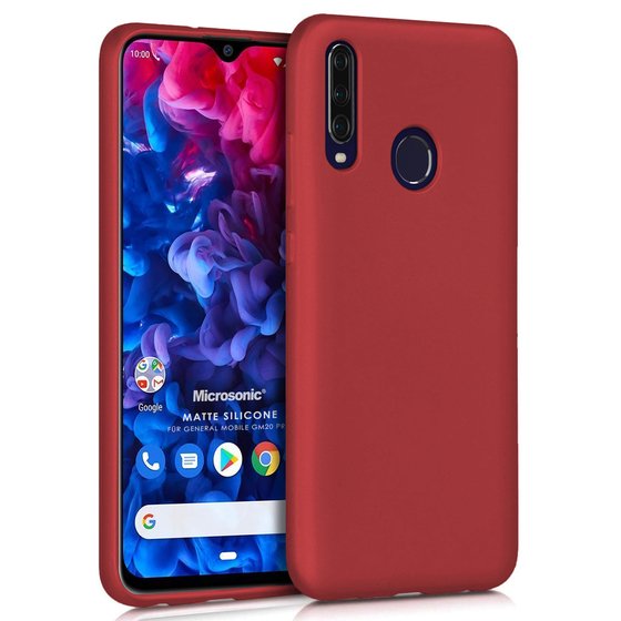 Microsonic Matte Silicone General Mobile GM 20 Pro Kılıf Kırmızı