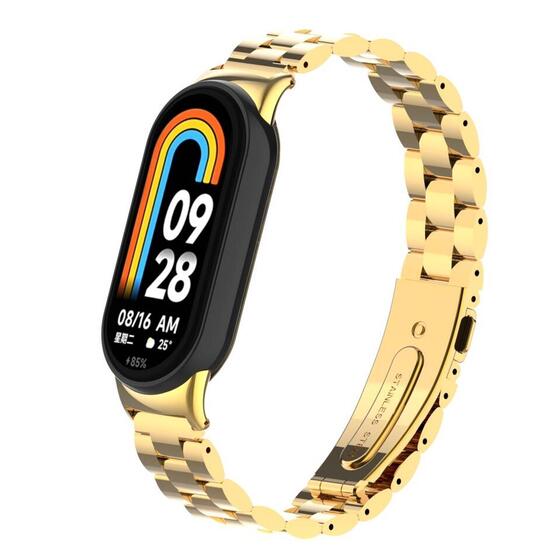 Microsonic Xiaomi Mi Band 8 Metal Stainless Steel Kordon Gold