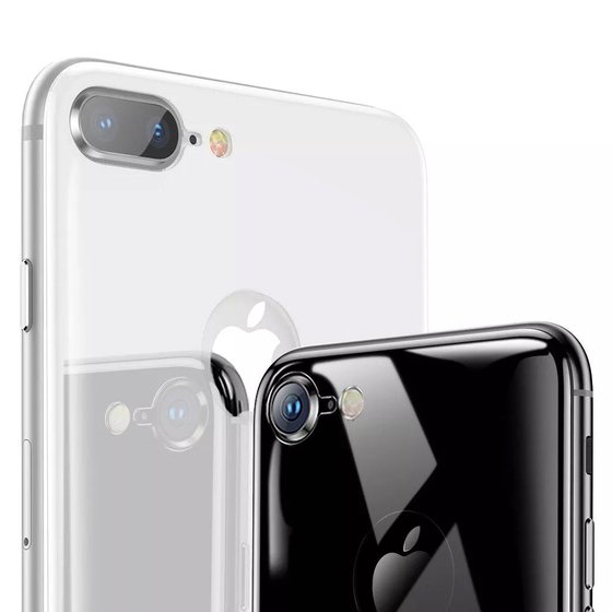 Microsonic Apple iPhone 7 Plus Arka Tam Kaplayan Temperli Cam Koruyucu Siyah