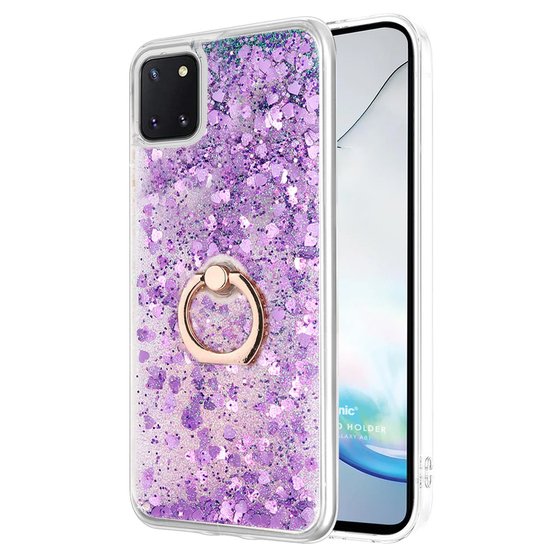 Microsonic Samsung Galaxy Note 10 Lite Kılıf Glitter Liquid Holder Mor