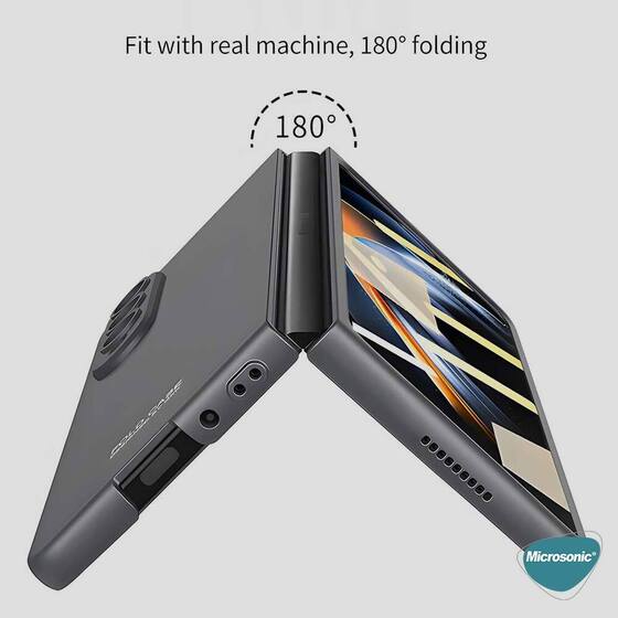 Microsonic Samsung Galaxy Z Fold 5 Kılıf Shape Hard Cover Koyu Gri